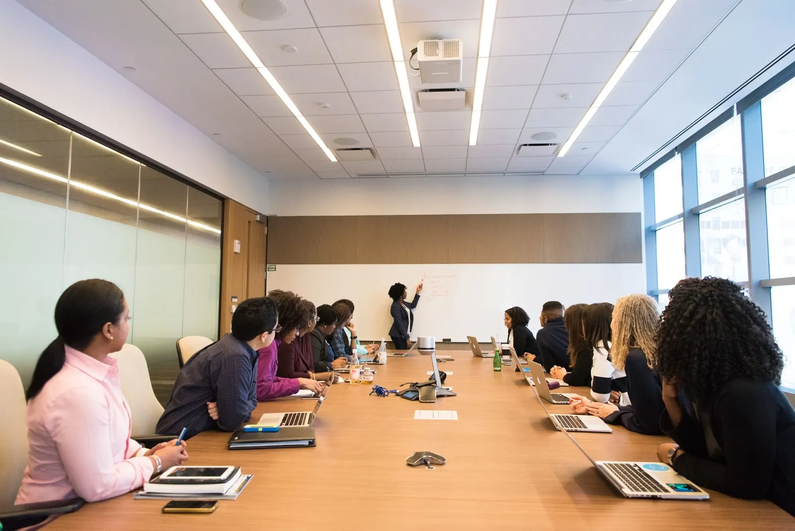 Safience team meeting in a conference room